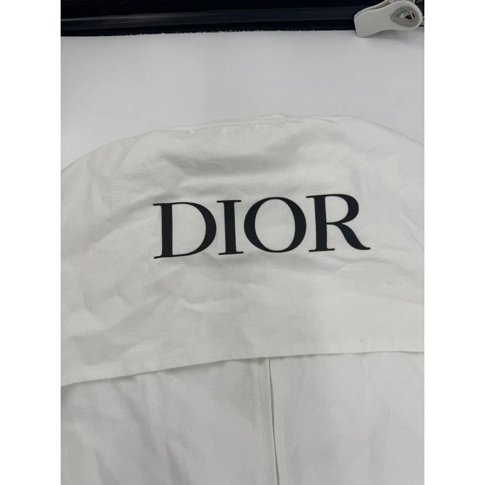 Dior Garment Bag Unisex White Canvas Logo Luxury Travel Suit Cover